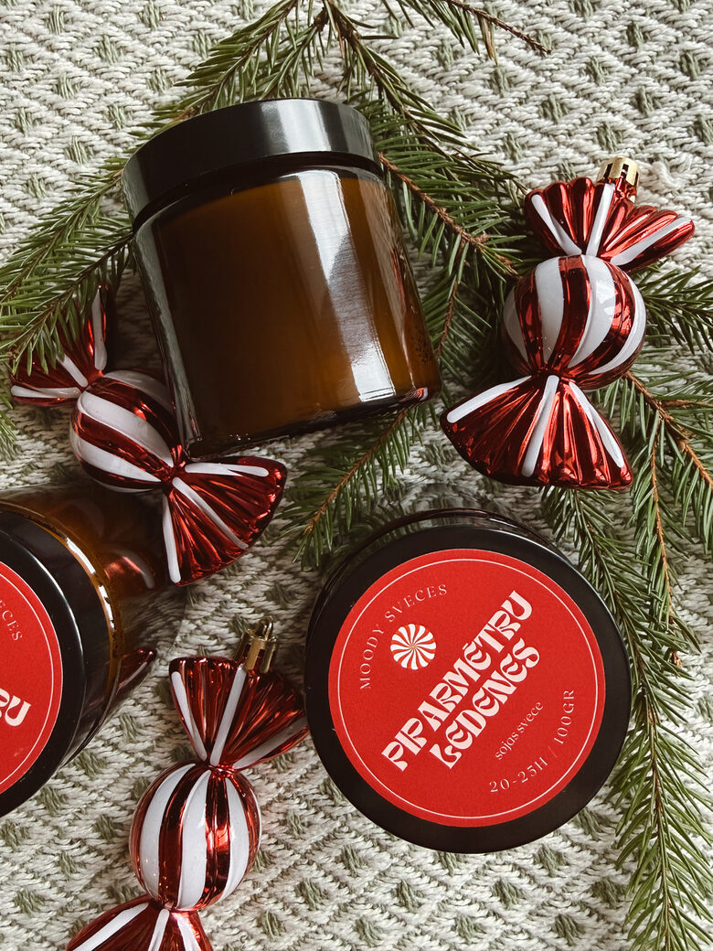  Piparmētru Ledenes - aromātiskā sojas vaska svece | 95g