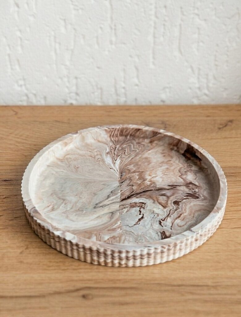 Akrila paliknis svecēm / paplāte svecēm "Cocoa Fondue" – roku darbs, Ø 21 cm
