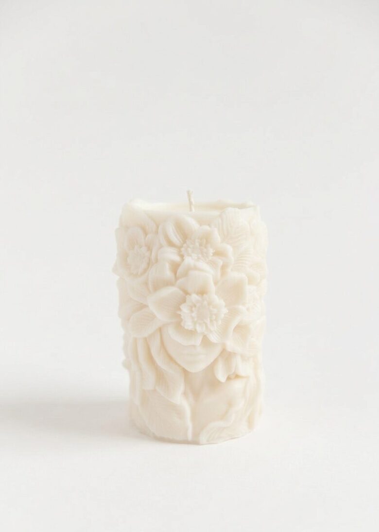 Dekoratīva rapšu vaska svece "Ziedošā Mūza" 275gr