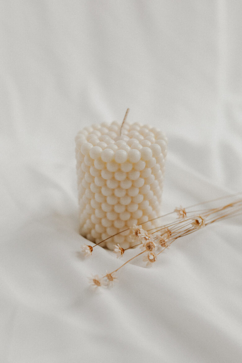 Pērļu cilindrs dekoratīva akcenta svece bez aromāta