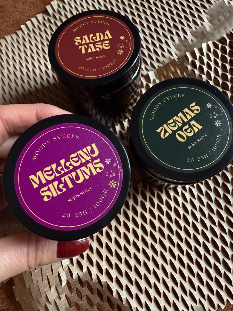 Melleņu Siltums — aromātsika sojas vaska svece | 95 g