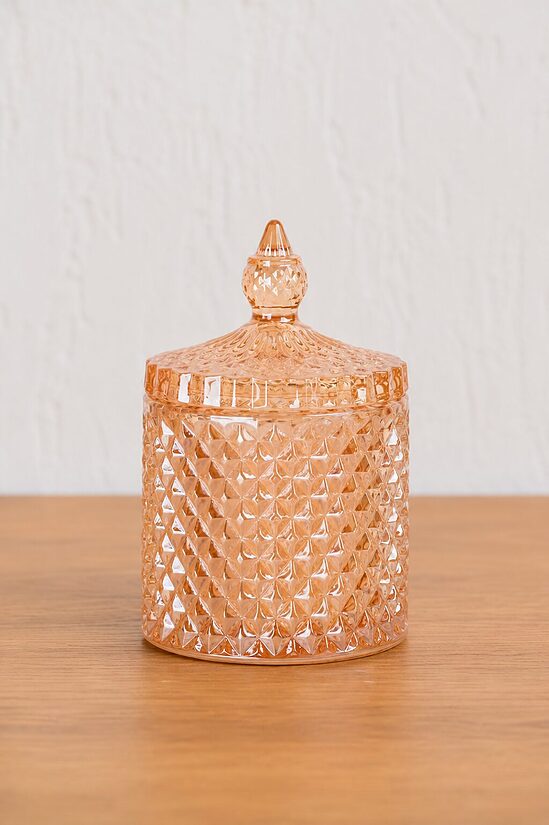 Aromātiska sojas vaska svece LUX amber stikla traukā ar vāku 230gr