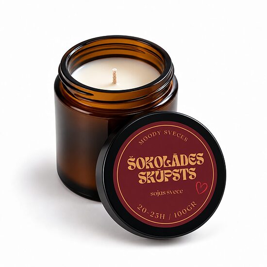 Aromātiska sojas un kokosriekstu vaska svece – "Šokolādes Skūpsts" | 95 g