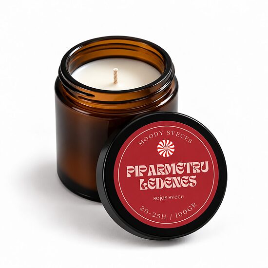  Piparmētru Ledenes - aromātiskā sojas vaska svece | 95g