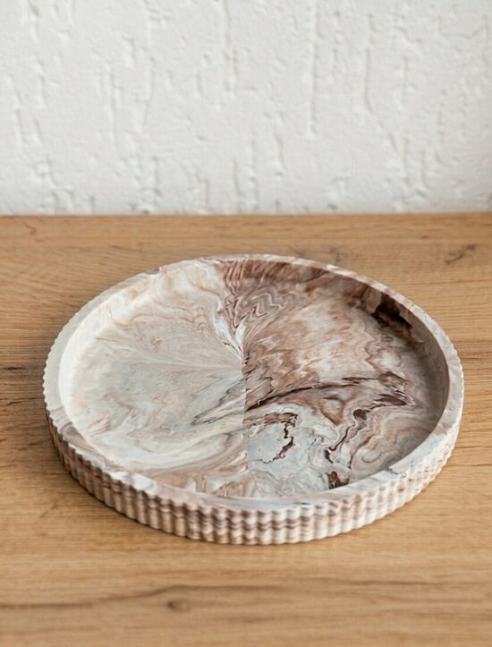 Akrila paliknis svecēm / paplāte svecēm "Cocoa Fondue" – roku darbs, Ø 21 cm