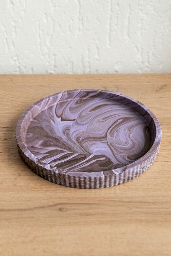 Akrila paliknis svecēm / paplāte svecēm "Lilac Amethyst" – roku darbs, Ø 21 cm