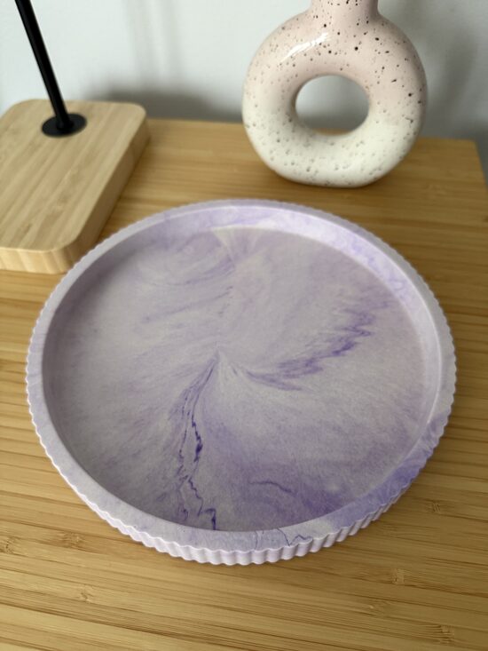 Akrila sveču paliknis, paplāte violeta marmora