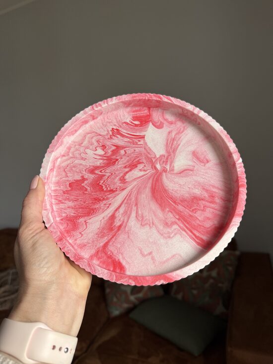 Akrila sveču paliknis, paplāte rozā marmora