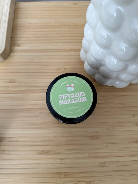 Pistāciju Makarūni – aromātiskā sojas vaska svece | 95 g