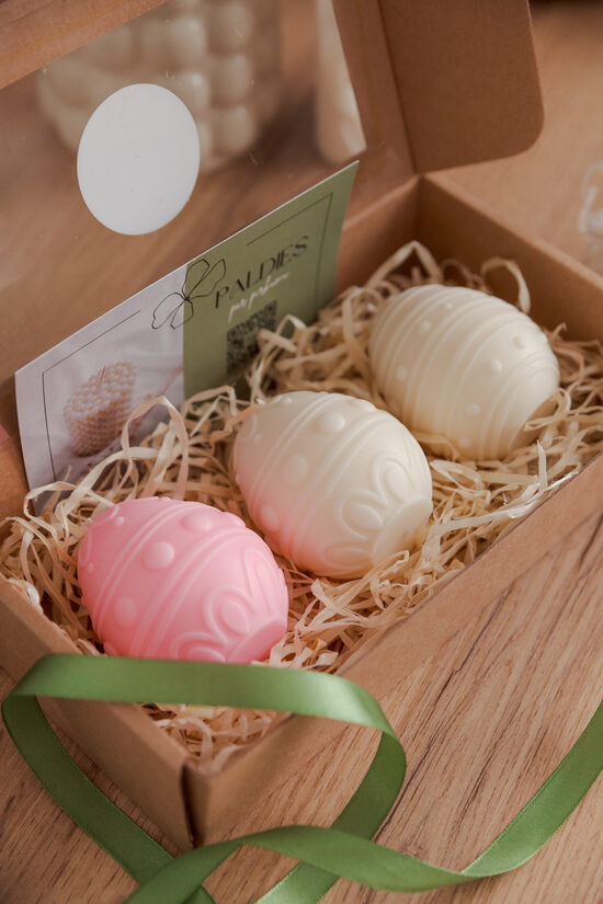 Dekoratīva sojas vaska svece olas formā 1 gab.