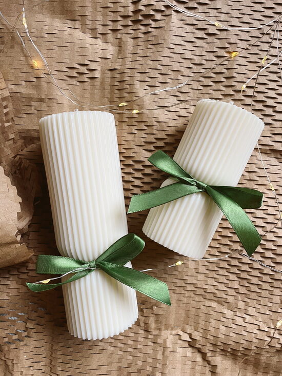 Rievoto sveču komplekts – dekoratīvas sojas vaska sveces
