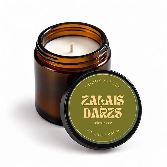Aromātiska sojas un kokosriekstu vaska svece – “Zaļais Dārzs” | 95 g