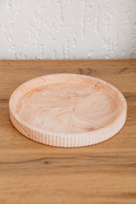 Karstumizturīgs akrila sveču paliknis, paplāte brūna marmora Ø 21 cm